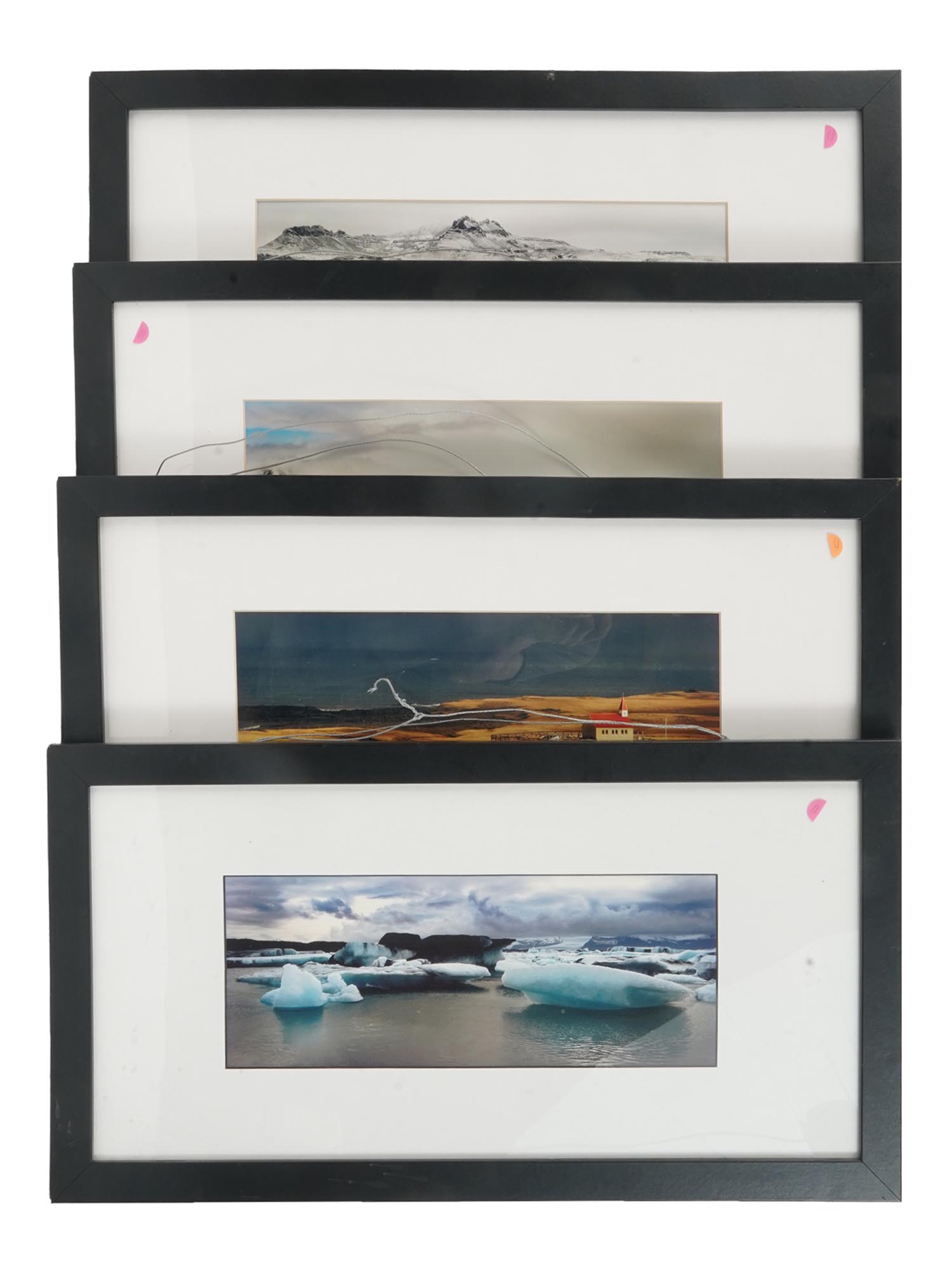 FOUR FRAMED ICELANDIC LANDSCAPE PHOTO PRINTS PIC-0